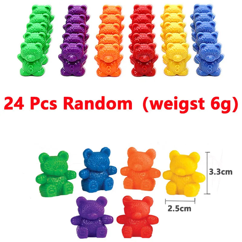 Rainbow Bear Montessori Educational Toys with Stacking Cups Matching Game Color Assortment Children Educational Toys