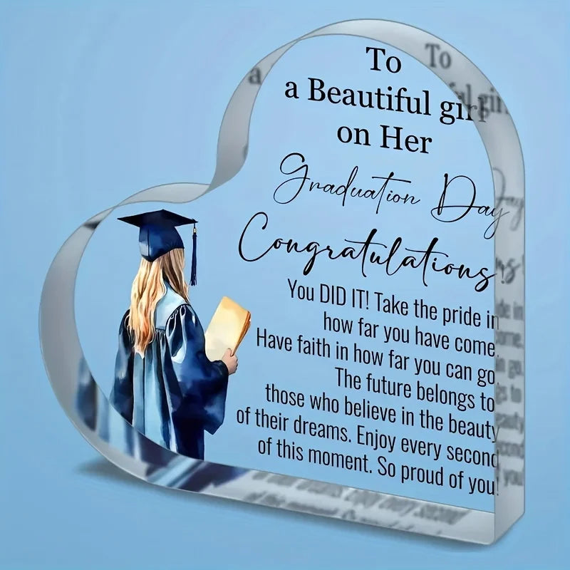 1pc Inspirational Graduation Gift, High School College Masters Degree Doctorate Graduation Gift, Acrylic Keepsake Gift