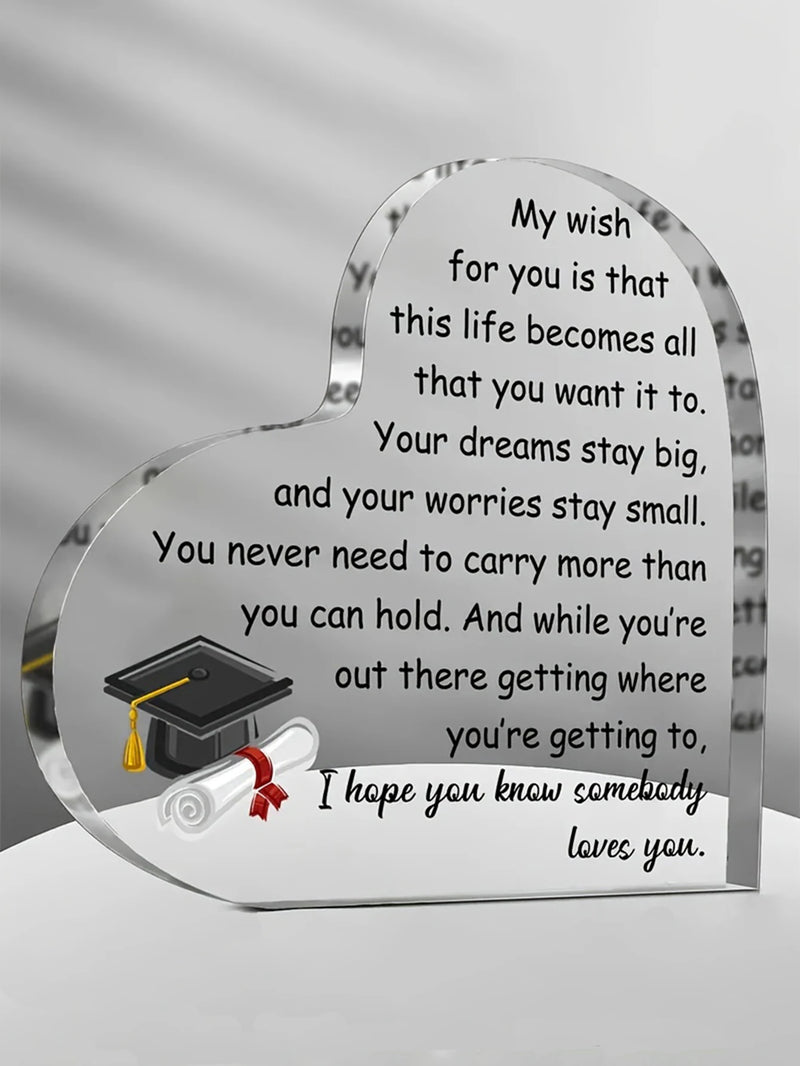 1pc Inspirational Graduation Gift, High School College Masters Degree Doctorate Graduation Gift, Acrylic Keepsake Gift
