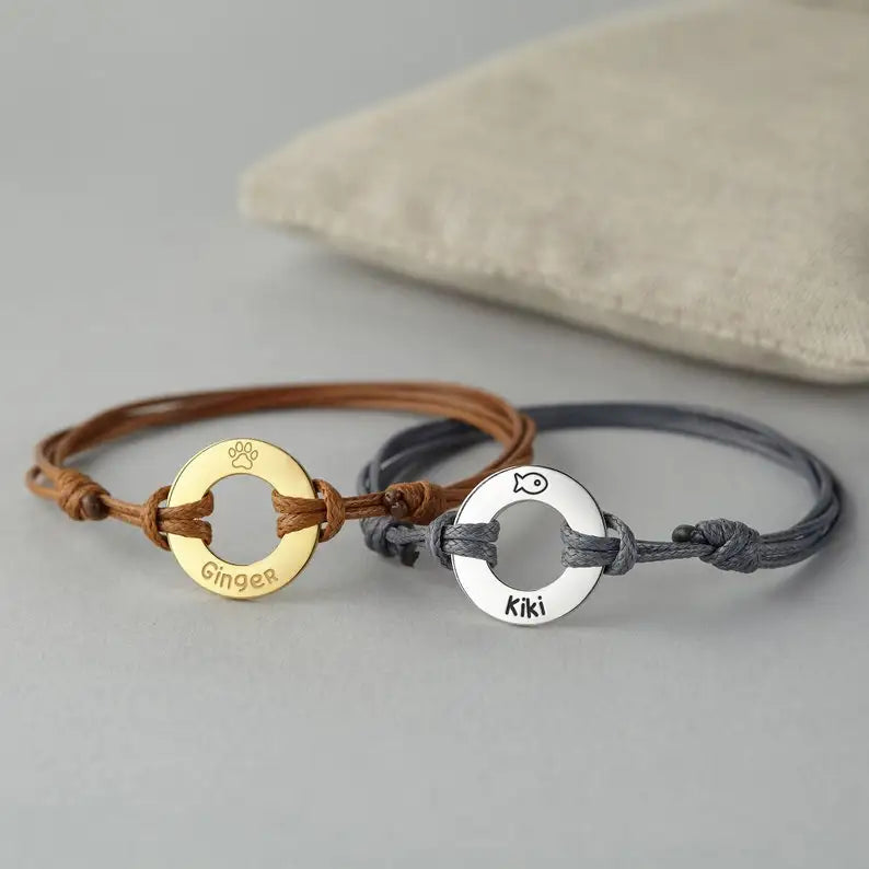 Pet Name Bracelet, Pet Lover Gift, Cat Dog Mom Gift, Dog Lover Gift, Pet Memorial Gift, Dog Mom Jewelry, Pet Owner Gift