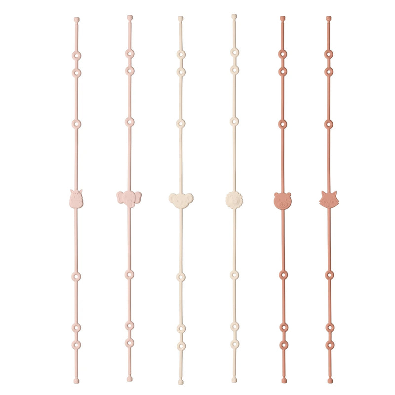 6pcs Baby Pacifier Clips Soft Silicone，Baby Toy Adjustable Infant Nipple Holder  Stroller Baby Accessories