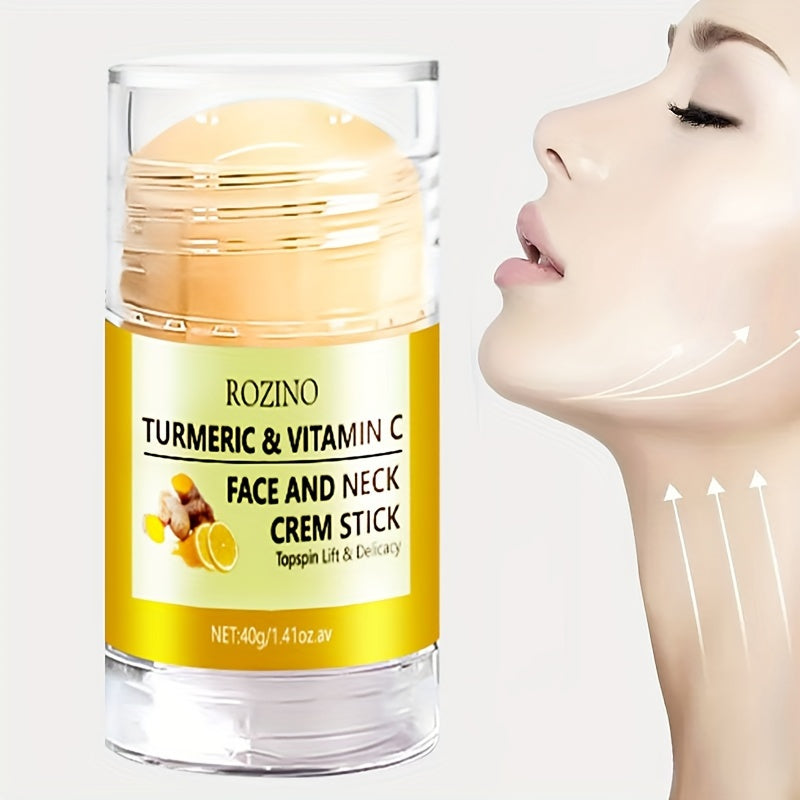 Turmeric & Vitamin C Face & Neck Cream Stick – Deep Moisturizing, Brightening & Skin Tightening | ROZINO 1.41oz