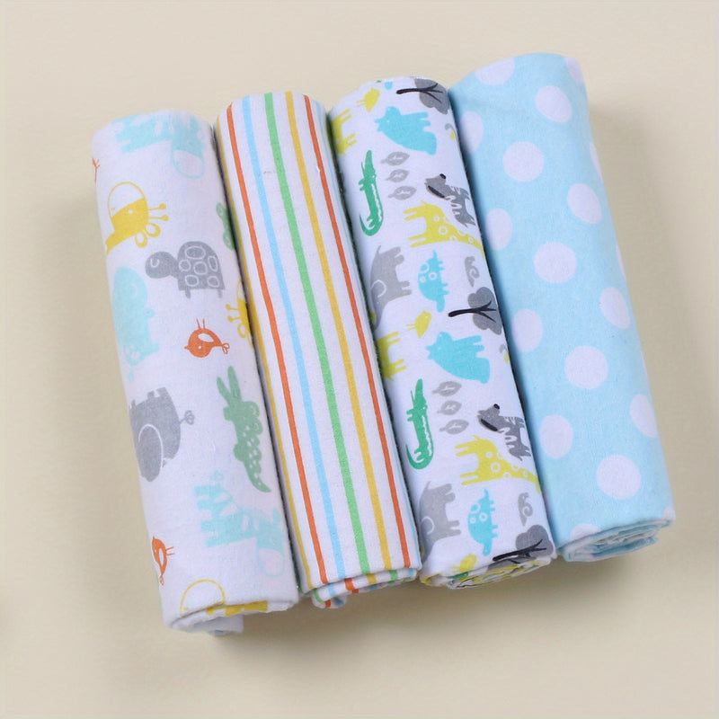 4pcs Baby Swaddle Blanket Full Cotton Flannel Soft Wrap Towel Baby Blanket 0-12 Months Easter Gift