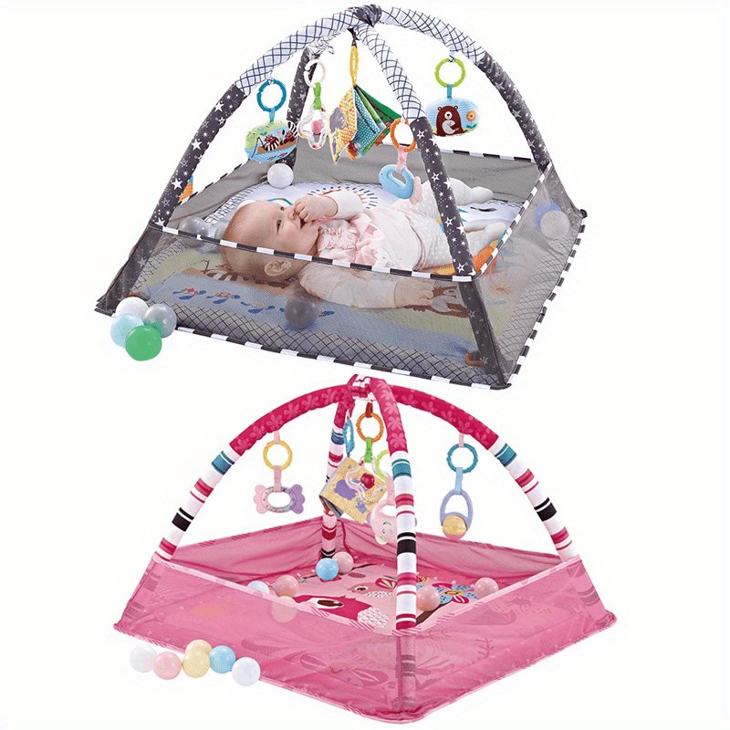 18-Piece Baby Activity Gym Set: Develop Movement & Cognition With Fence Gym, Ball Pit, Crawling Mat & Sensory Toys For Newborns & Toddlers - Perfect Christmas Gift For Boys & Girls!