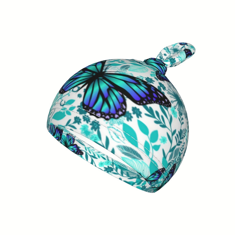 Butterfly Green Flower Newborn Swaddle Blanket Baby Swaddle Blankets Wrap Receiving Soft Stretchy Sack with Beanie Hat Sets Gift for Infant Boy Girl