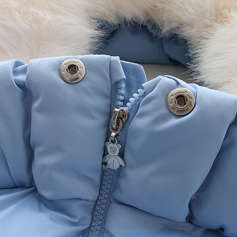 1pc Cozy Fleece-Lined Youngsters Swaddle Wrap - Thick, Warm Winter Parcel Bag with Soft Fur Collar for Youngsters & Youngsters - Windproof, Anti-Startle - Perfect for Outdoor Activities like Fishing - Polyester, Available in