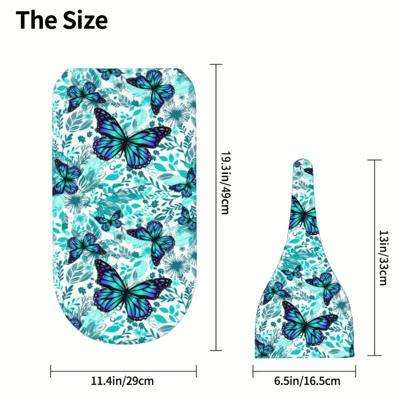 Butterfly Green Flower Newborn Swaddle Blanket Baby Swaddle Blankets Wrap Receiving Soft Stretchy Sack with Beanie Hat Sets Gift for Infant Boy Girl
