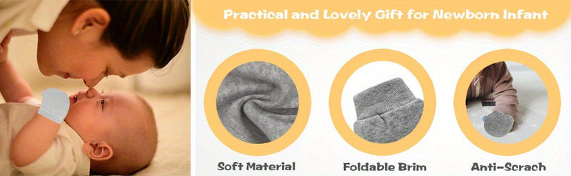 6pairs Newborn Infant Cotton Comfortable Breathable Mittens Anti-Eating Hand Gloves For Baby Girls And Boys