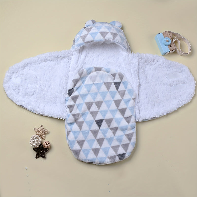 1pc Baby Wrap, Newborn Flannel Thickened Soft Swaddling Blanket