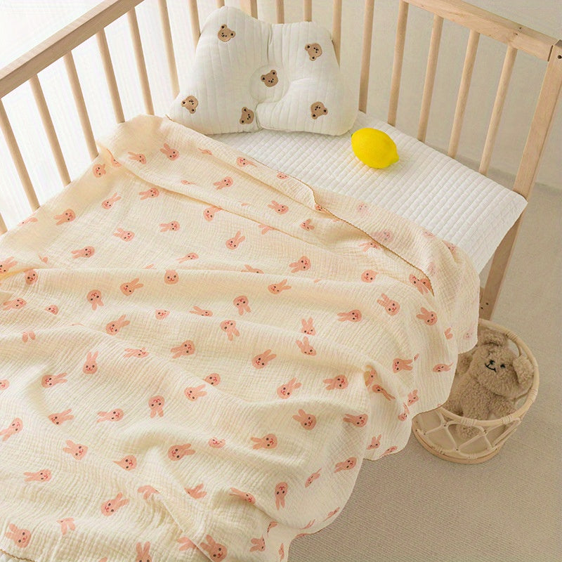 1pc Soft and Breathable Baby Muslin Swaddle Blanket for Boys and Girls - Cute Print Design - Perfect Newborn Baby Gift for Christmas