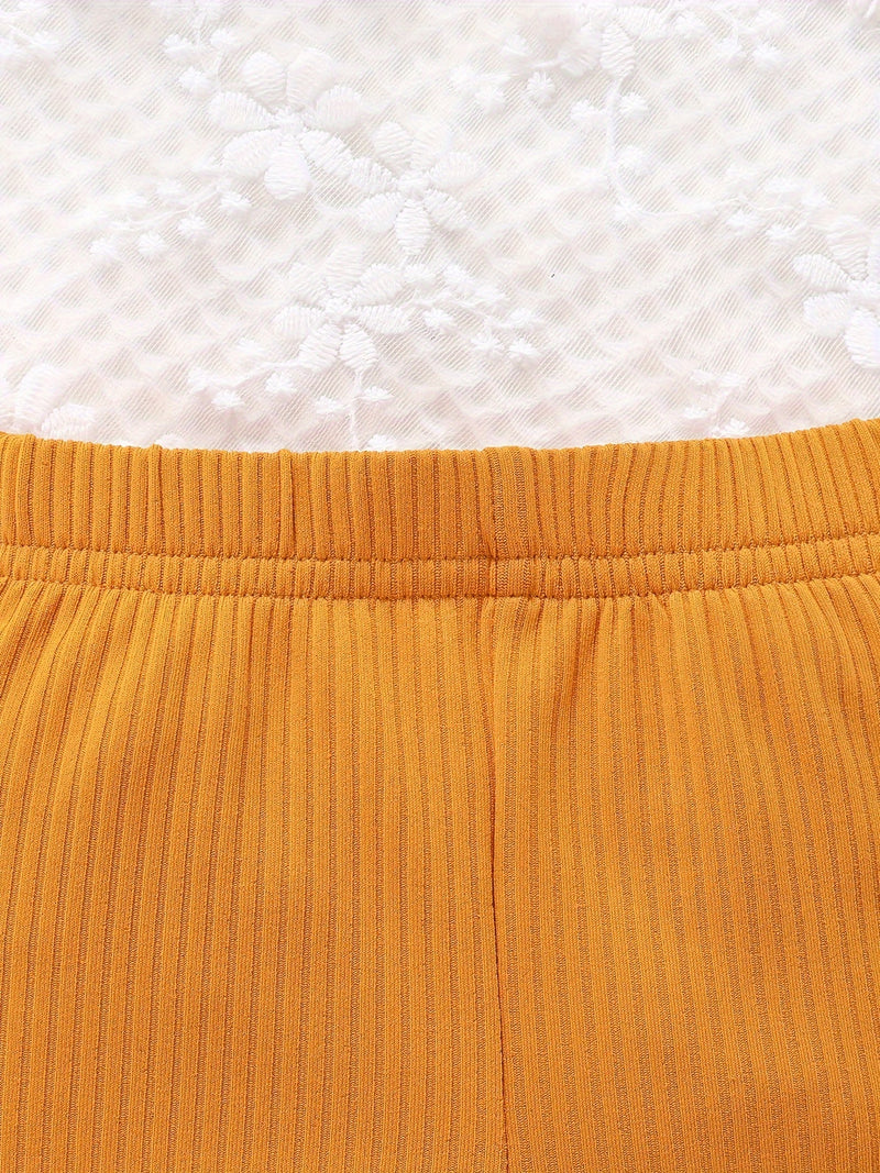 Adorable Infant Girls Spring/Autumn Clothes Set with Bow, Long-sleeved Triangle Romper and Trousers