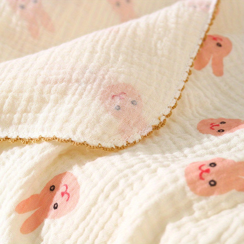 1pc Soft and Breathable Baby Muslin Swaddle Blanket for Boys and Girls - Cute Print Design - Perfect Newborn Baby Gift for Christmas