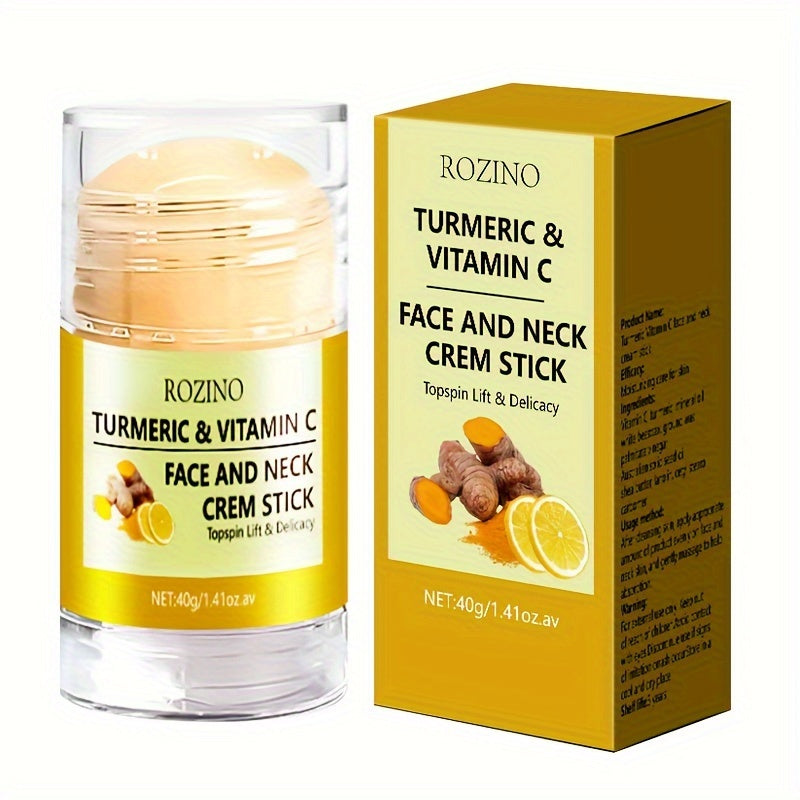 Turmeric & Vitamin C Face & Neck Cream Stick – Deep Moisturizing, Brightening & Skin Tightening | ROZINO 1.41oz
