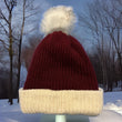 Toboggan, Loomed, w/Pom, Red/Cream