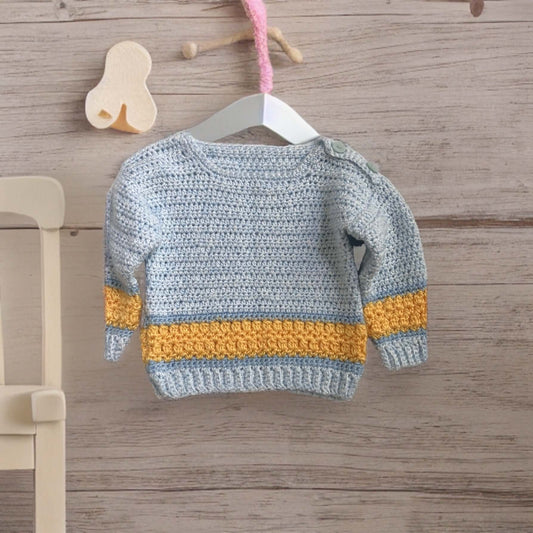 Handmade Crocheted, Child's Sweater, Square Neck