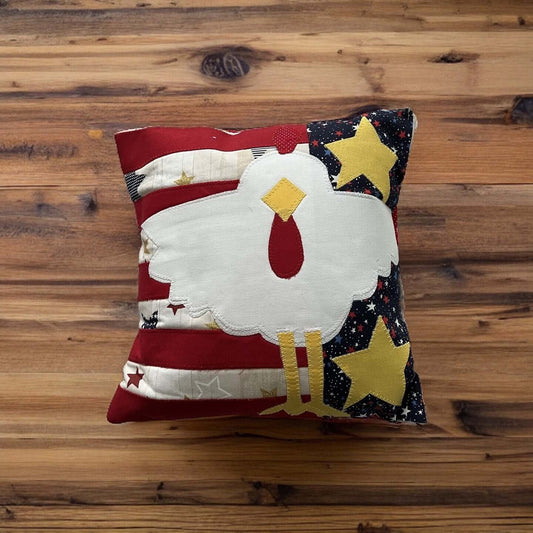 Handmade Pillow Cover, Patriotic Chicken