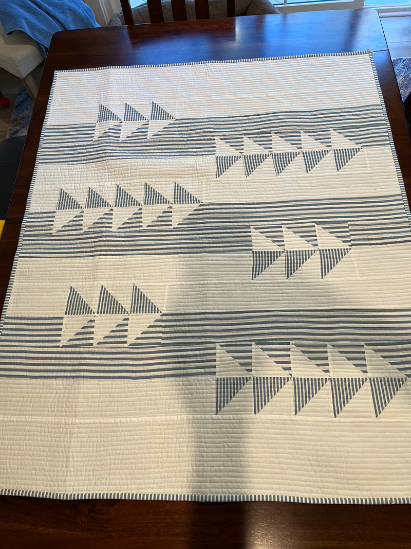 Quilt, Throw, Sailing Ships 38x46